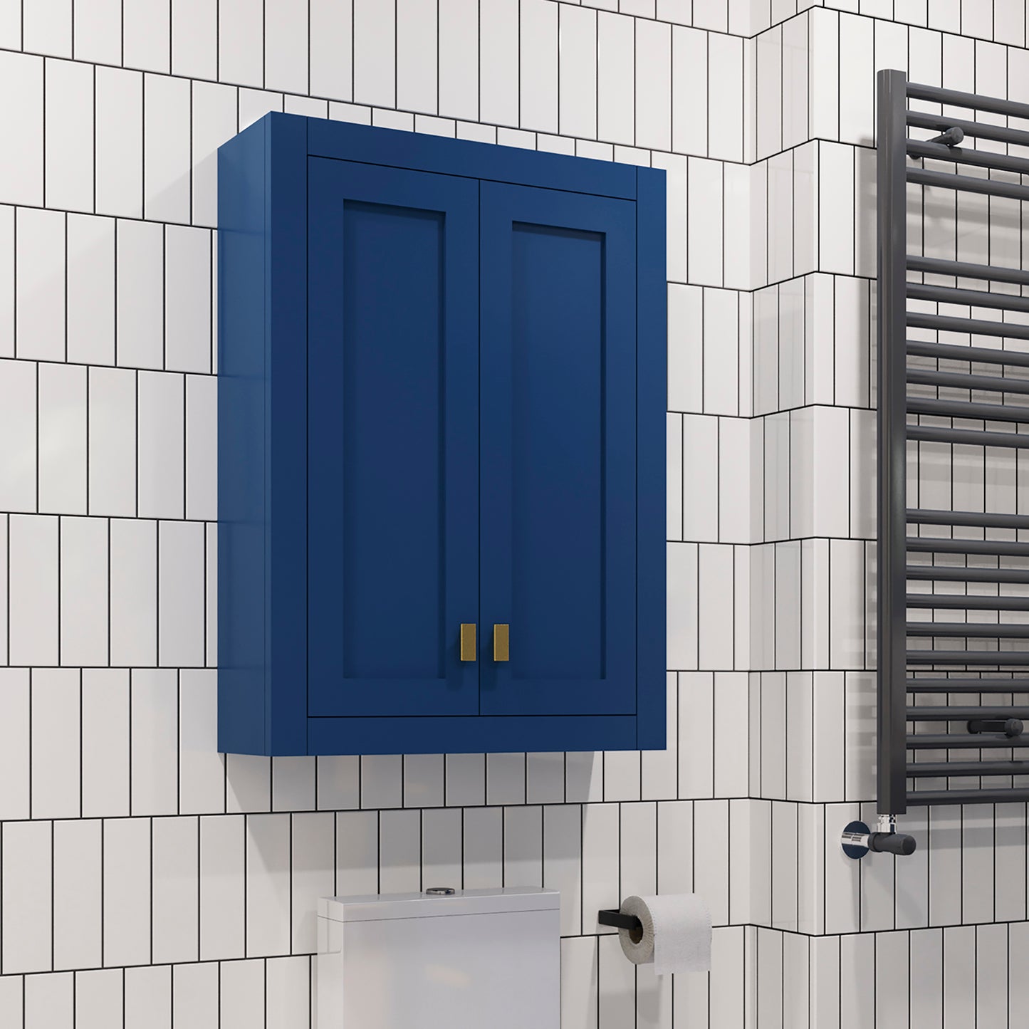 Madison 24 in. W x 33 in. H x 8 in. D Bathroom Storage Wall Cabinet in Monarch Blue | Water Creation