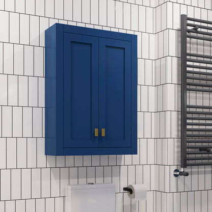 Madison 24 in. W x 33 in. H x 8 in. D Bathroom Storage Wall Cabinet in Monarch Blue | Water Creation