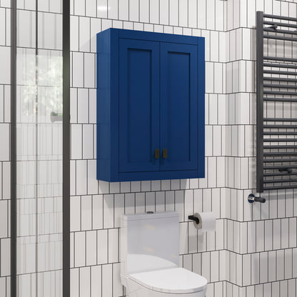 Madison 24 in. W x 33 in. H x 8 in. D Bathroom Storage Wall Cabinet in Monarch Blue | Water Creation