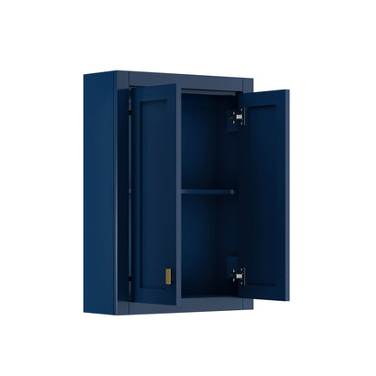 Madison 24 in. W x 33 in. H x 8 in. D Bathroom Storage Wall Cabinet in Monarch Blue | Water Creation