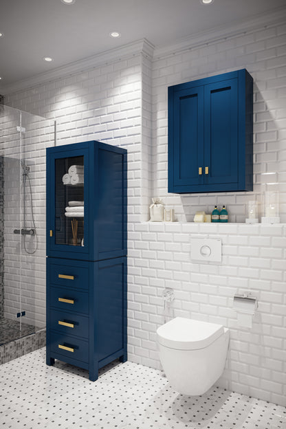 Madison 24 in. W x 33 in. H x 8 in. D Bathroom Storage Wall Cabinet in Monarch Blue | Water Creation