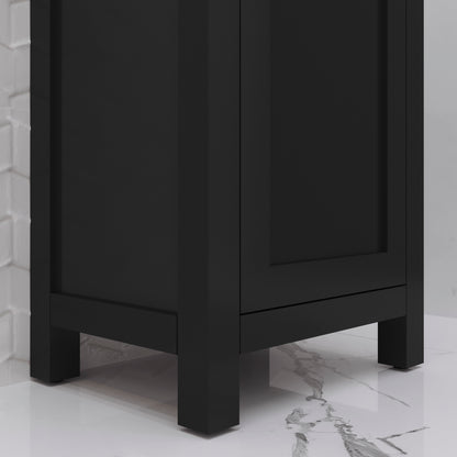 MIA 18 in. W Bath Vanity in Espresso Finish with Ceramics Integrated Vanity Top with White Basin | Water Creation