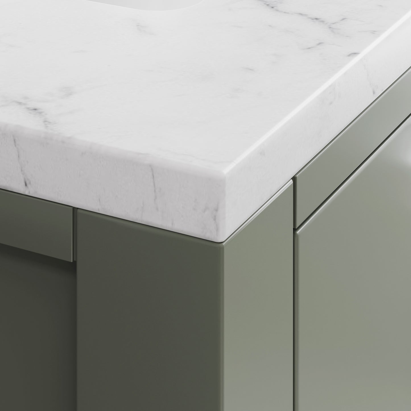 Madison 30 in. W x 21.5 in. D Bath Vanity in Green with Marble Vanity Top in White with White Basin | Water Creation