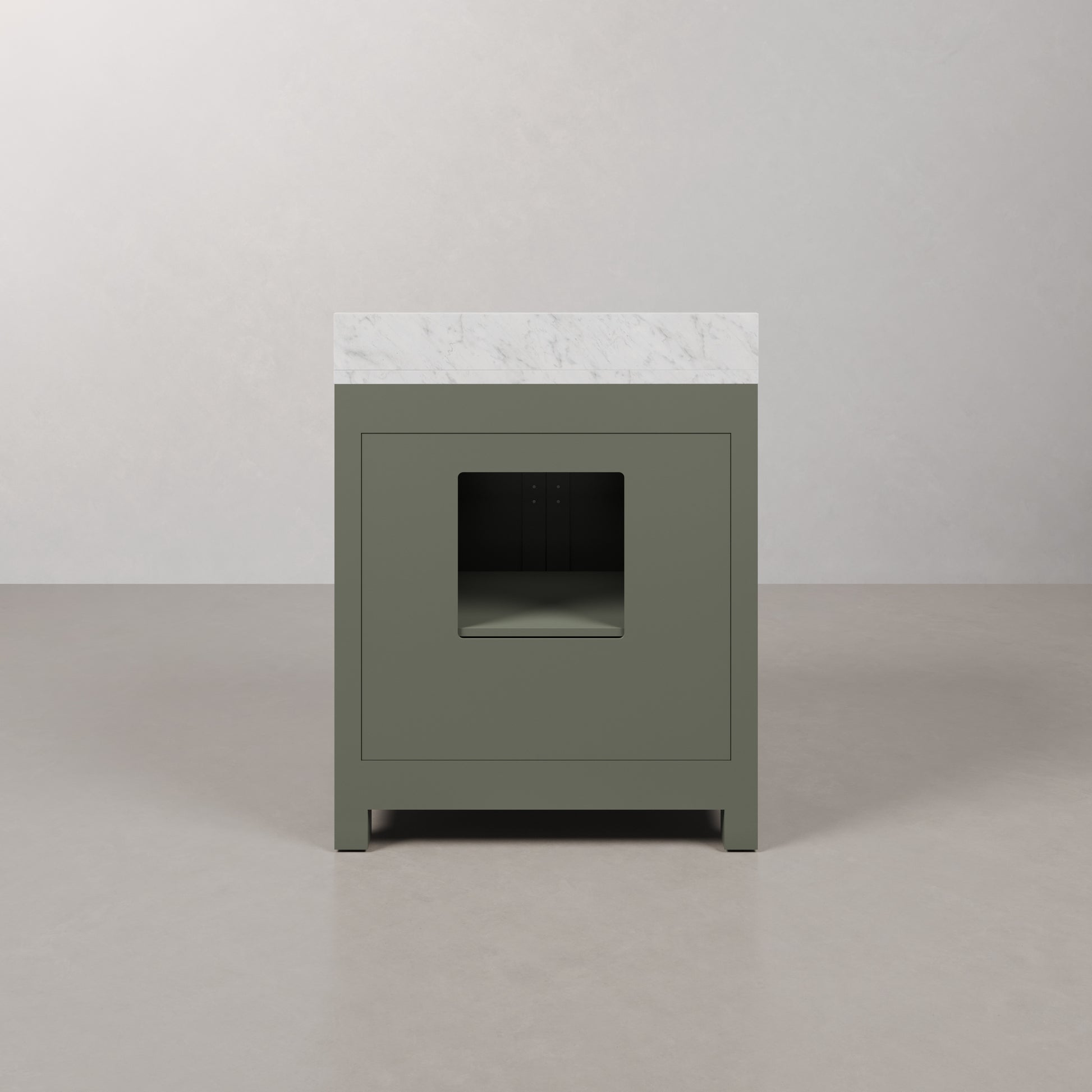 Madison 30 in. W x 21.5 in. D Bath Vanity in Green with Marble Vanity Top in White with White Basin | Water Creation