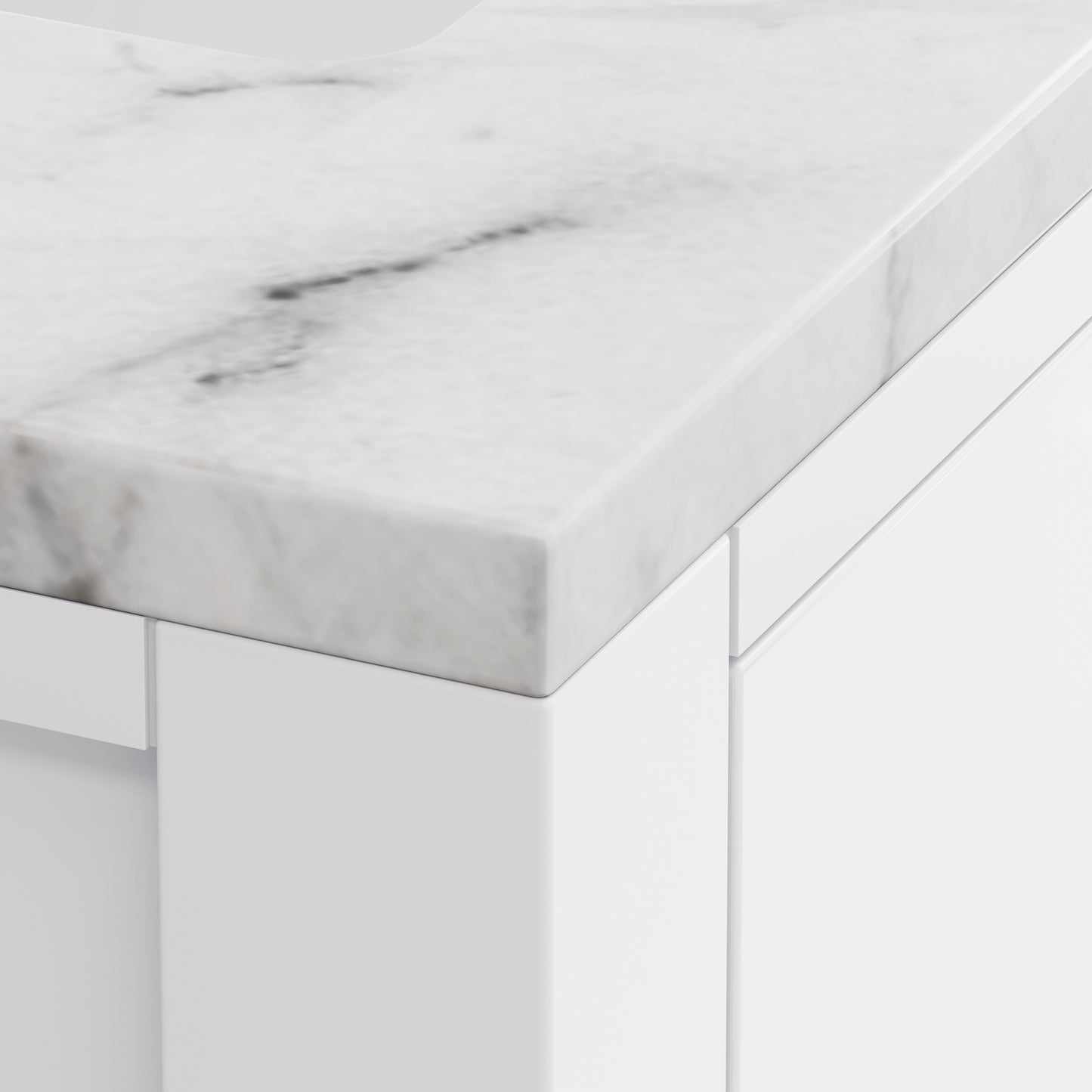 Madison 30 in. Vanity in Modern White with Marble Vanity Top in Carrara White | Water Creation