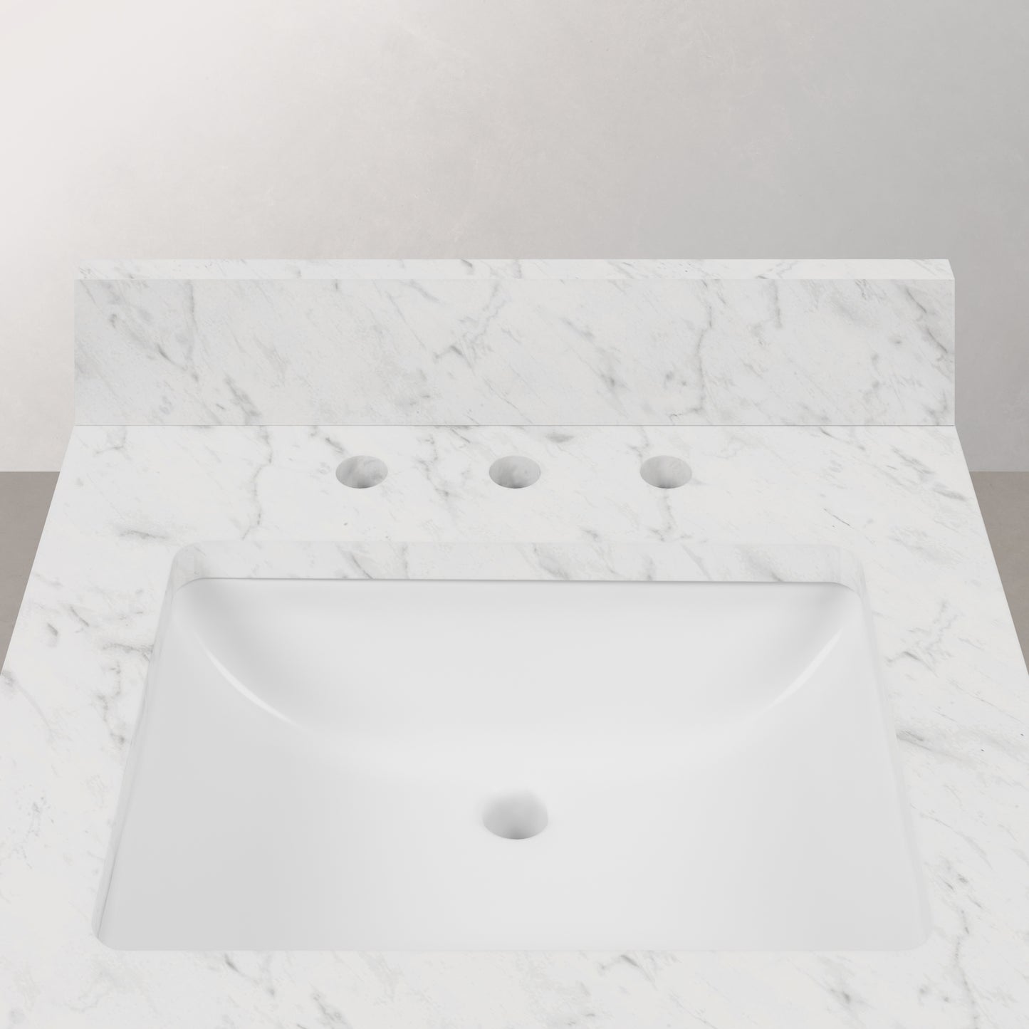 Madison 30 in. Bath Vanity in Blue With Marble Vanity Top in Carrara White With White Basin | Water Creation
