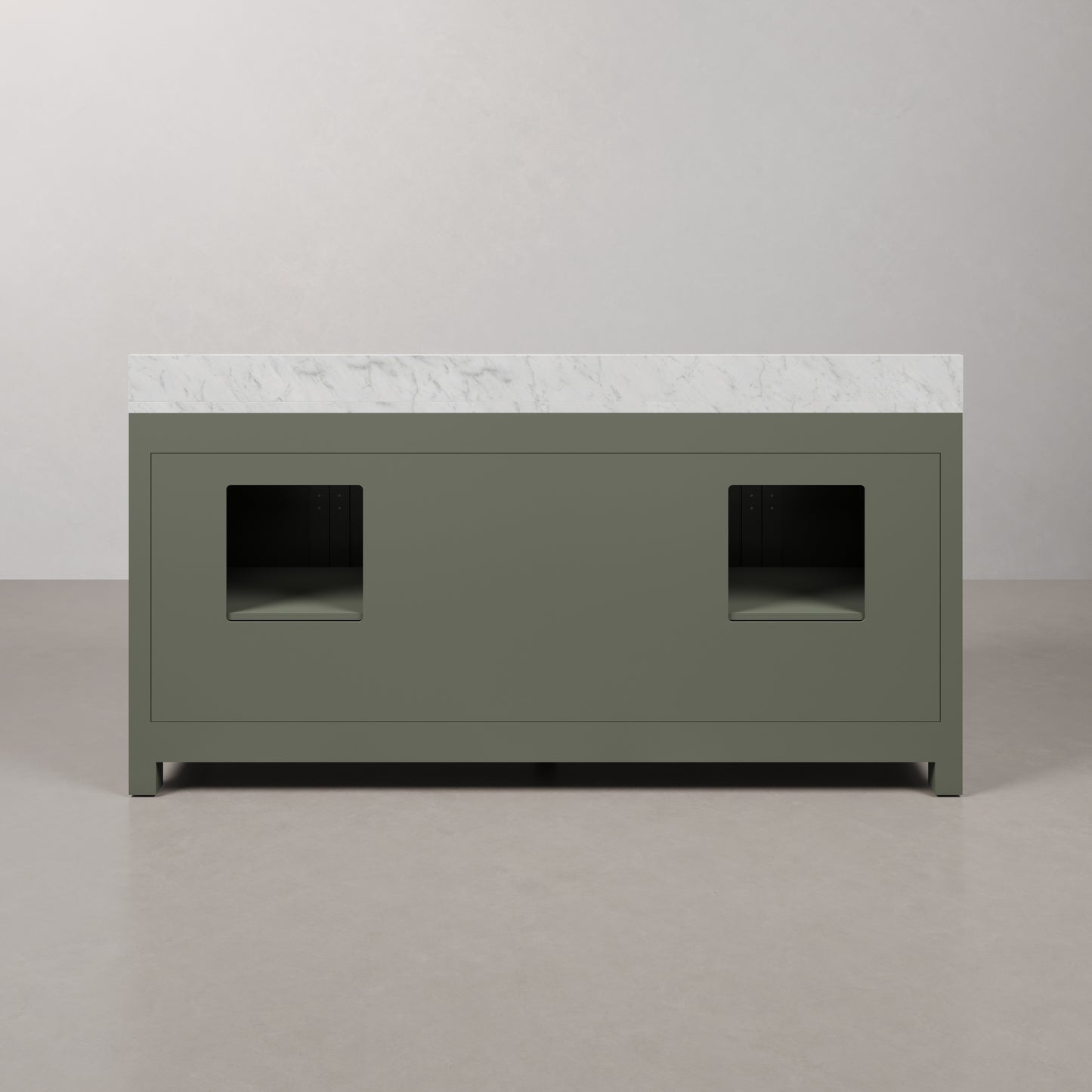 Madison 72 in. W x 21.5 in. D Vanity in Glacial Green with Marble Vanity Top in White with White Basin | Water Creation