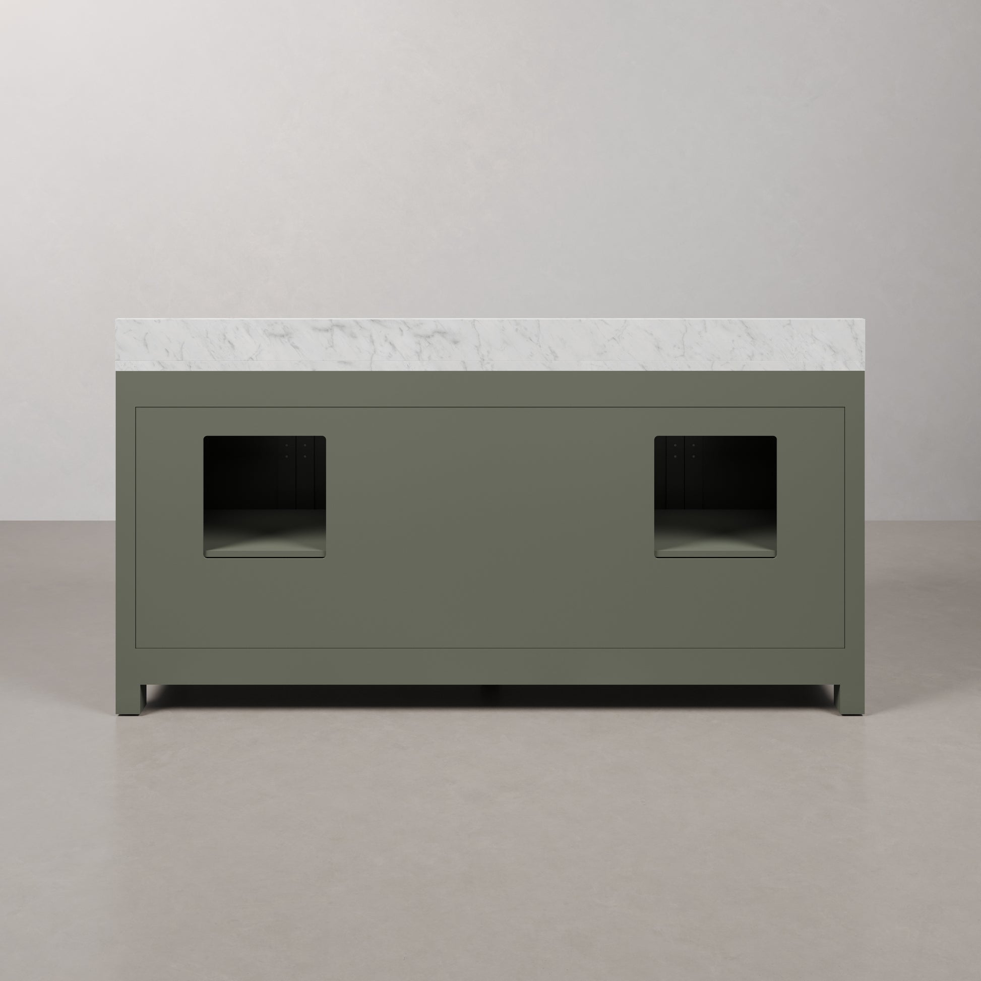 Madison 72 in. W x 21.5 in. D Vanity in Glacial Green with Marble Vanity Top in White with White Basin | Water Creation