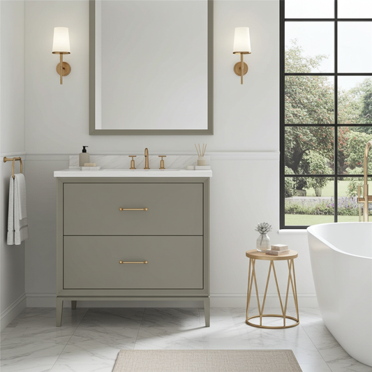 Vanderloc Alexandra Two-Drawer Single Bath Vanity - Vanderloc bathroom vanity