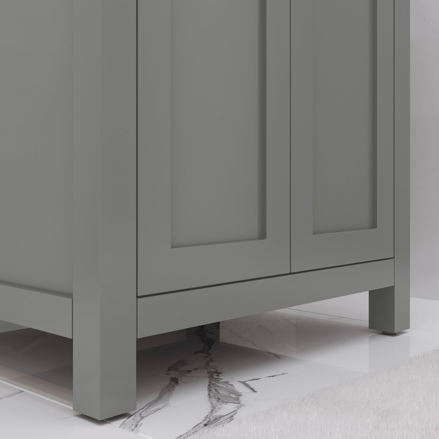 Myra 24 in. Bath Vanity in Cashmere Grey with Integrated Ceramics Vanity Top and Sink | Water Creation