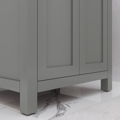Myra 24 in. Bath Vanity in Cashmere Grey with Integrated Ceramics Vanity Top and Sink | Water Creation