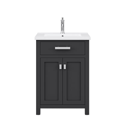 Myra 24 in. Bath Vanity in Espresso with Integrated Ceramics Vanity Top and Sink | Water Creation