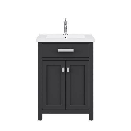 Myra 24 in. Bath Vanity in Espresso with Integrated Ceramics Vanity Top and Sink | Water Creation