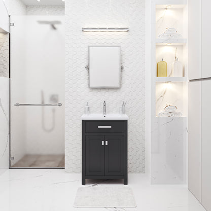 Myra 24 in. Bath Vanity in Espresso with Integrated Ceramics Vanity Top and Sink | Water Creation