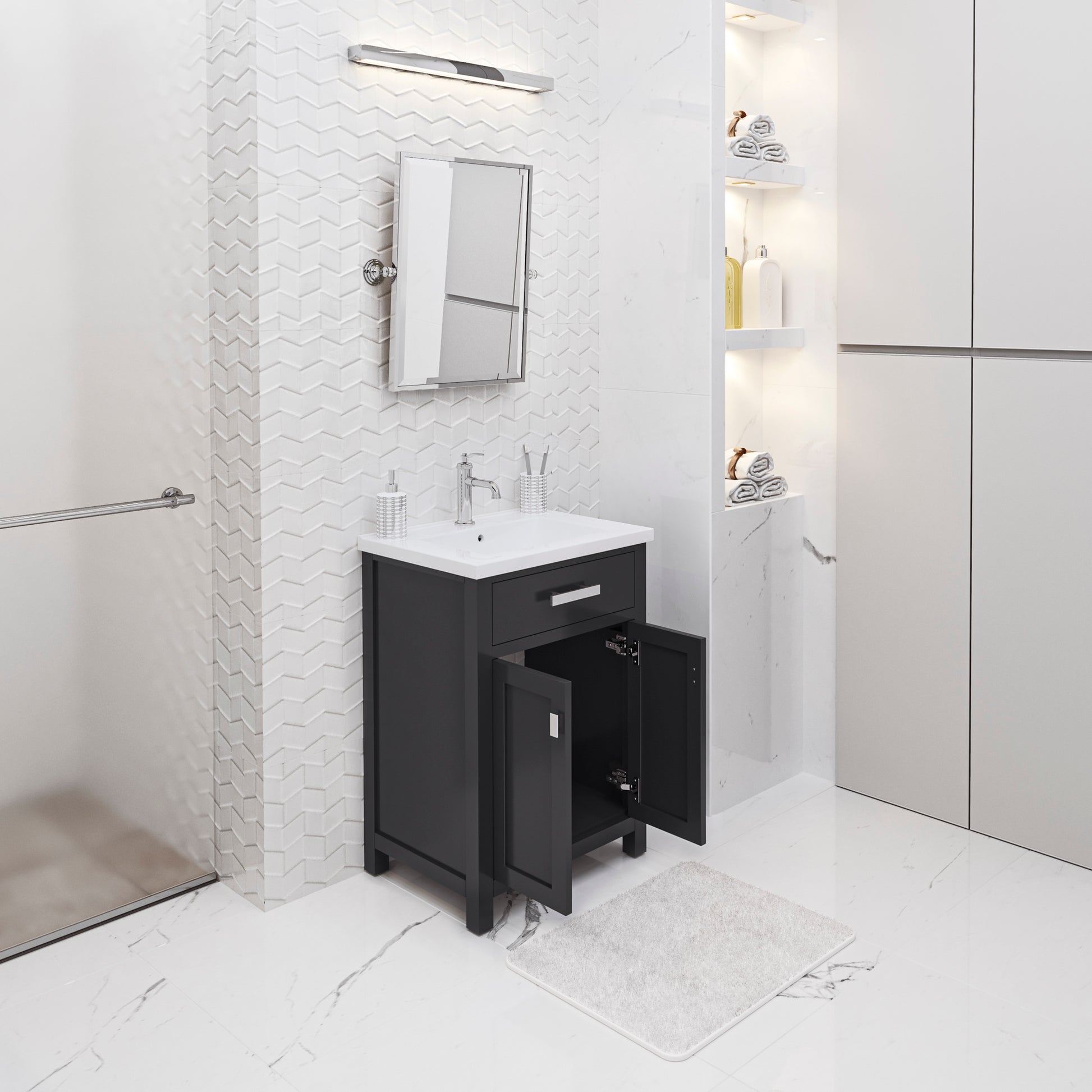 Myra 24 in. Bath Vanity in Espresso with Integrated Ceramics Vanity Top and Sink | Water Creation
