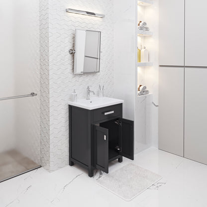 Myra 24 in. Bath Vanity in Espresso with Integrated Ceramics Vanity Top and Sink | Water Creation