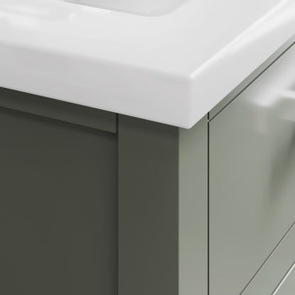 Myra 24 in. W x 18 in. D Bath Vanity in Glacial Green with Ceramics Vanity Top in White with White Basin | Water Creation