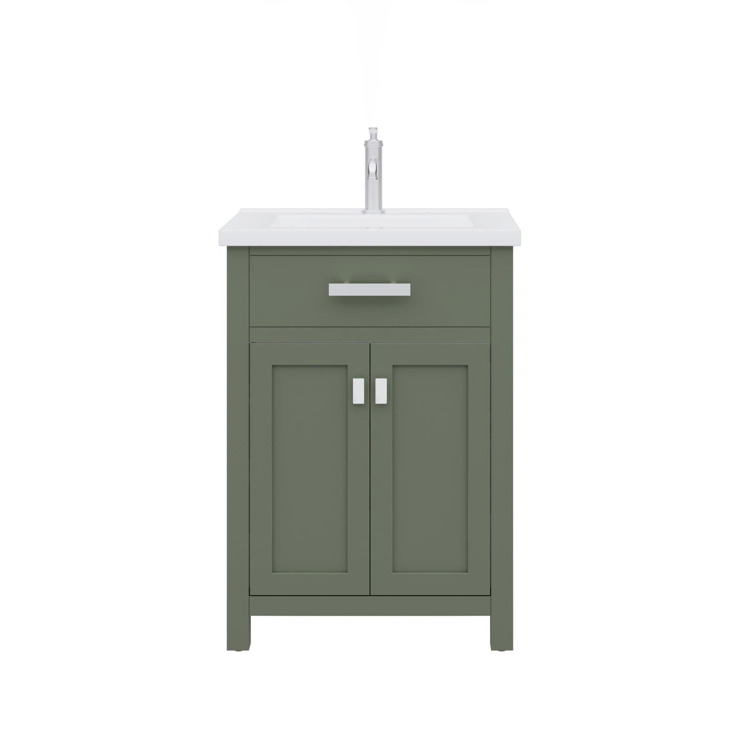 Myra 24 in. W x 18 in. D Bath Vanity in Glacial Green with Ceramics Vanity Top in White with White Basin | Water Creation