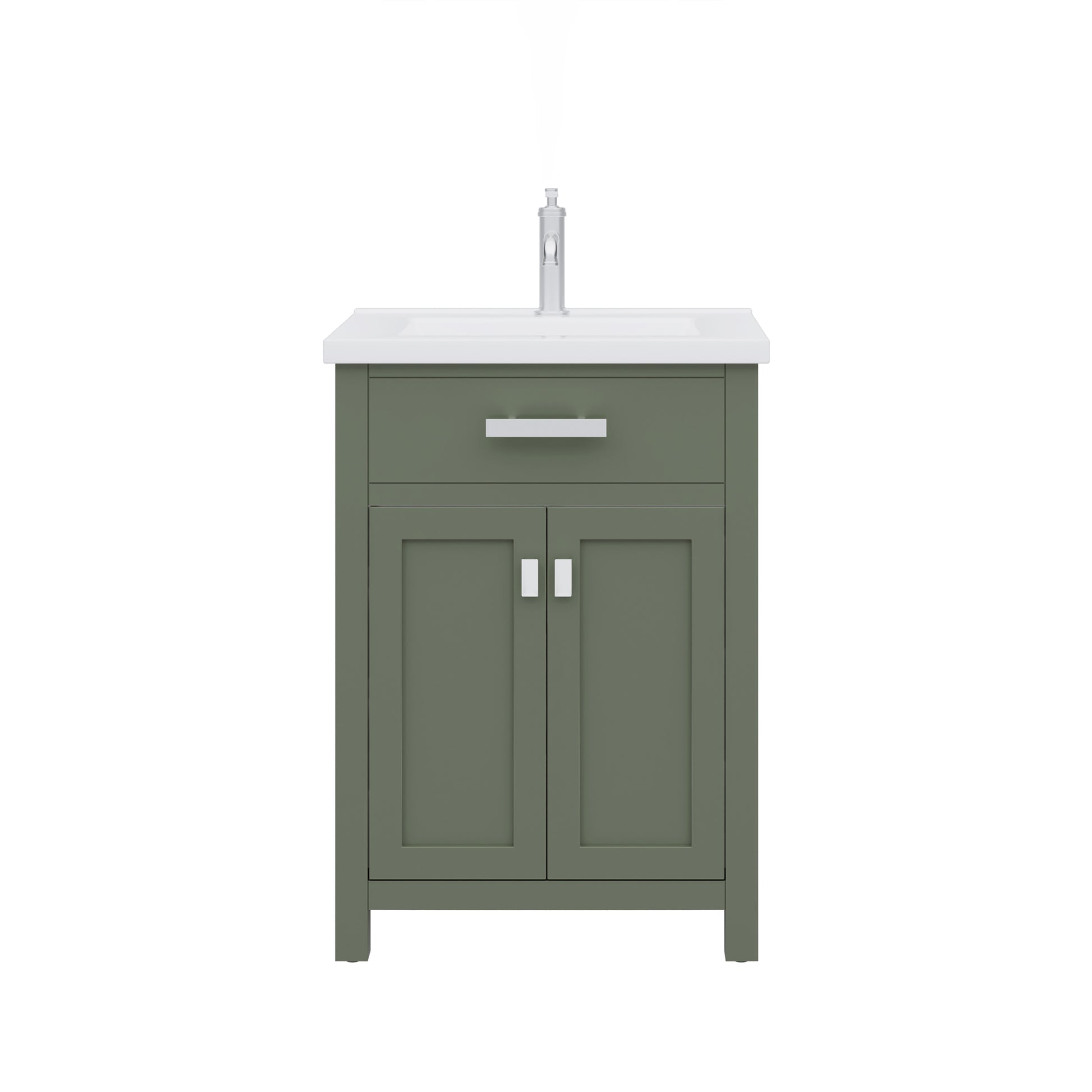 Myra 24 in. W x 18 in. D Bath Vanity in Glacial Green with Ceramics Vanity Top in White with White Basin | Water Creation
