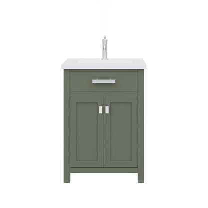 Myra 24 in. W x 18 in. D Bath Vanity in Glacial Green with Ceramics Vanity Top in White with White Basin | Water Creation