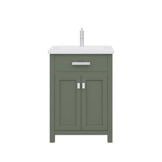 Myra 24 in. W x 18 in. D Bath Vanity in Glacial Green with Ceramics Vanity Top in White with White Basin | Water Creation