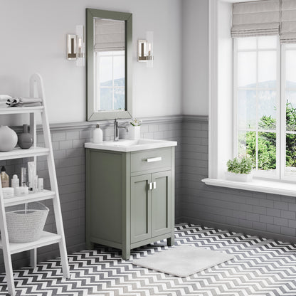 Myra 24 in. W x 18 in. D Bath Vanity in Glacial Green with Ceramics Vanity Top in White with White Basin | Water Creation