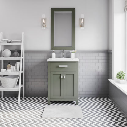Myra 24 in. W x 18 in. D Bath Vanity in Glacial Green with Ceramics Vanity Top in White with White Basin | Water Creation