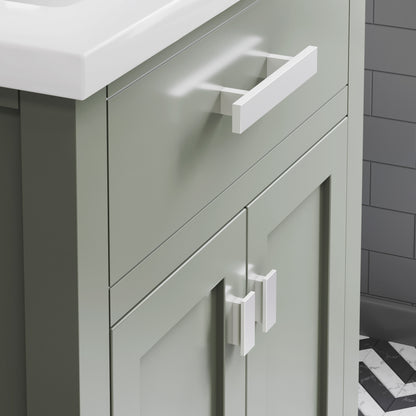 Myra 24 in. W x 18 in. D Bath Vanity in Glacial Green with Ceramics Vanity Top in White with White Basin | Water Creation