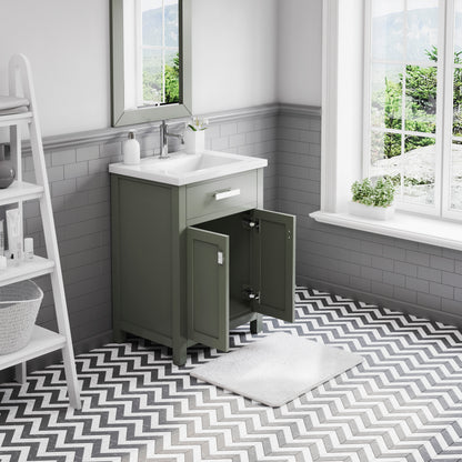 Myra 24 in. W x 18 in. D Bath Vanity in Glacial Green with Ceramics Vanity Top in White with White Basin | Water Creation
