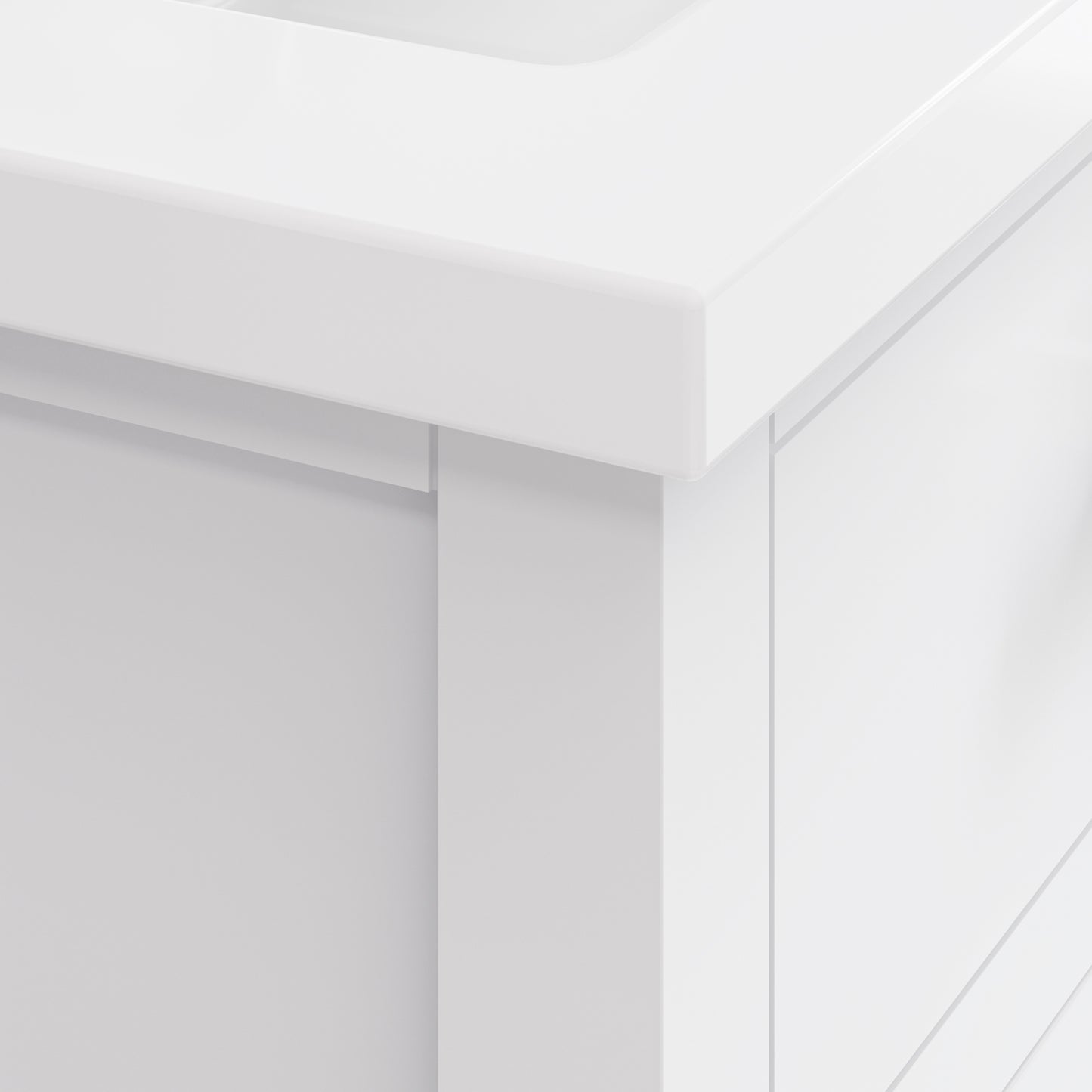 Myra Collection 24 in. Bathroom Vanity in Pure White with Ceramics Vanity Top in White - Vanity Only | Water Creation