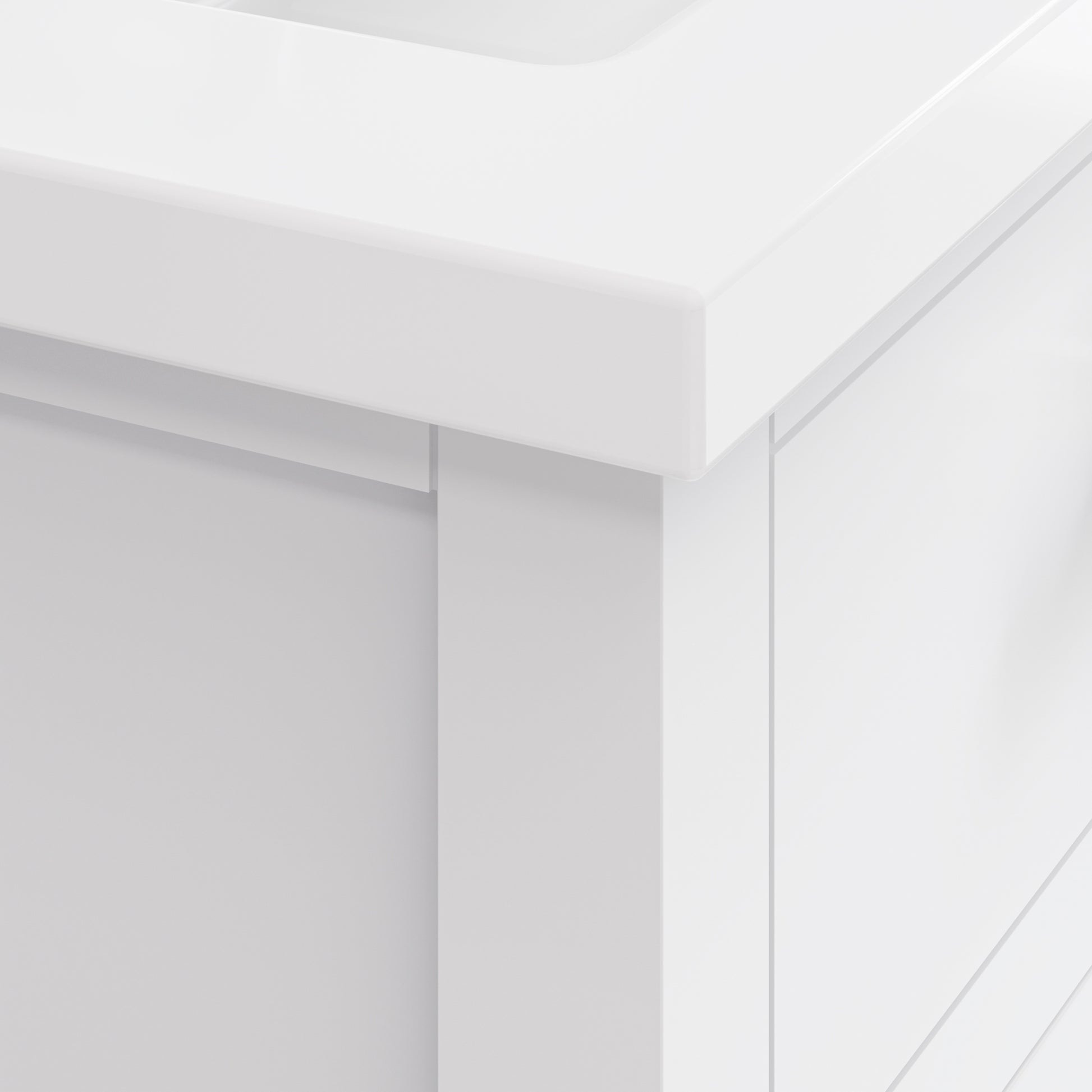 Myra Collection 24 in. Bathroom Vanity in Pure White with Ceramics Vanity Top in White - Vanity Only | Water Creation