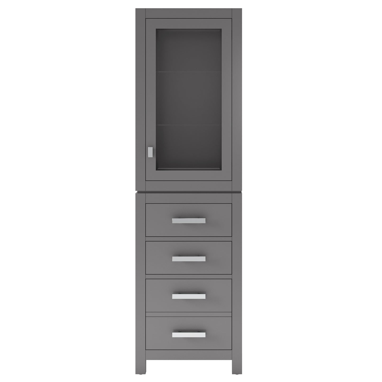 Madison 21 in. x 17 in. D x 72 in. H Free Standing Linen Cabinet in Gray | Water Creation