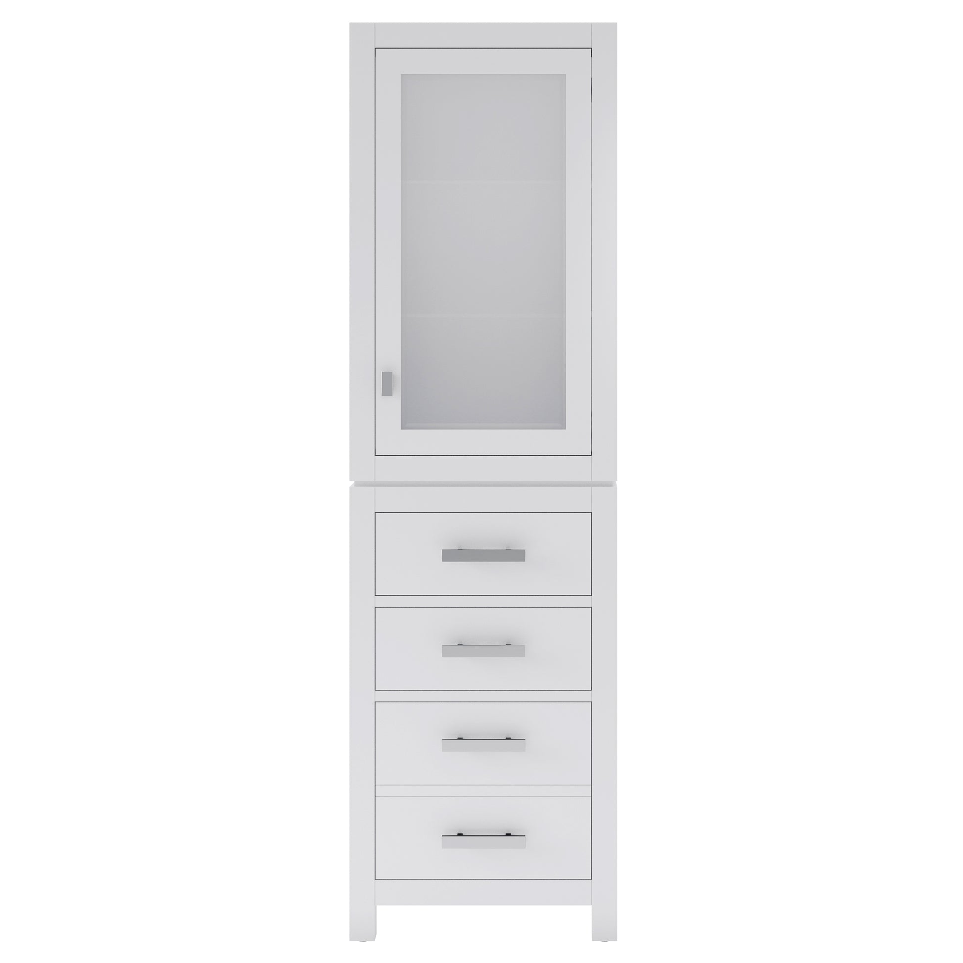 Madison 21 in. x 17 in. D x 72 in. H Free Standing Linen Cabinet in White | Water Creation