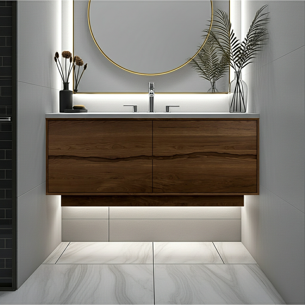 Vanderloc Ventura Four-Drawer Double Bath Vanity With Integrated Countertop