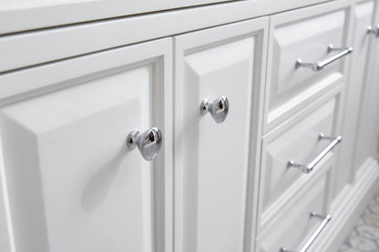 Palace 60 in. W Bath Vanity in Pure White with Quartz Vanity Top with White Basin | Water Creation