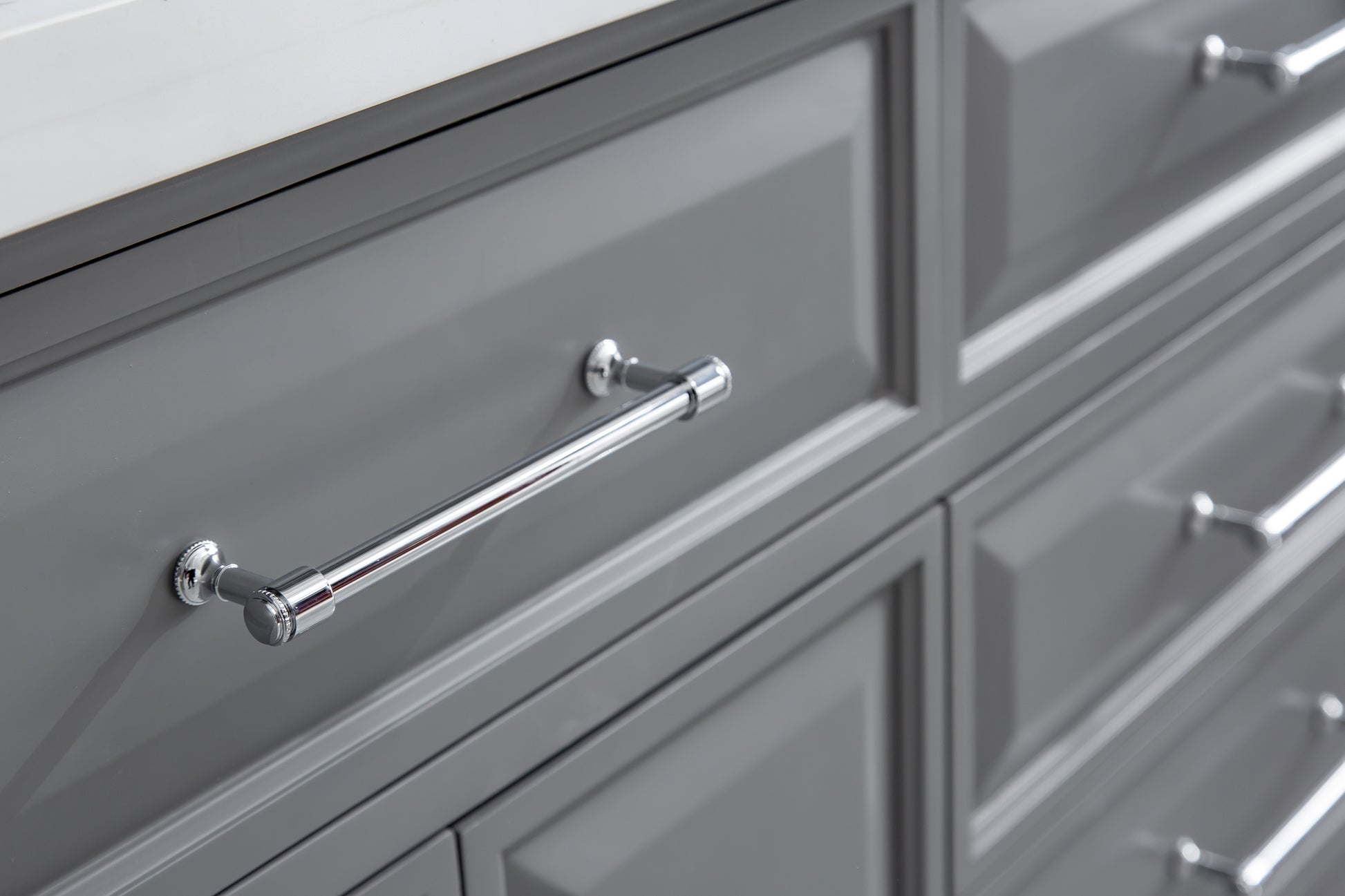 Palace 72 in. W Bath Vanity in Cashmere Grey with Quartz Vanity Top with White Basin | Water Creation