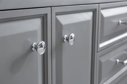 Palace 72 in. W Bath Vanity in Cashmere Grey with Quartz Vanity Top with White Basin | Water Creation