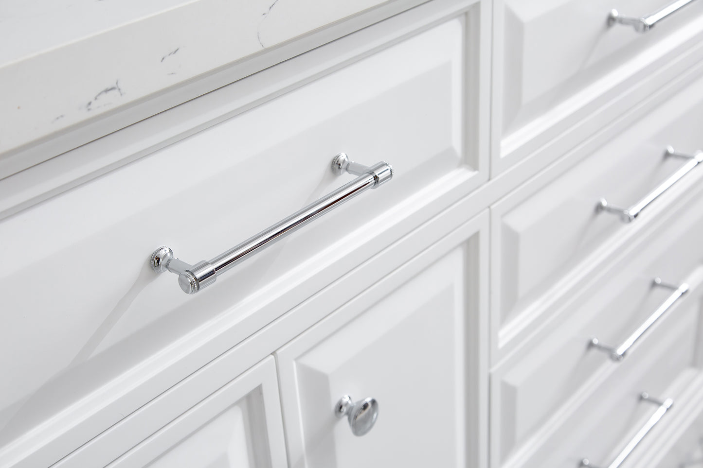 Palace 72 in. W Bath Vanity in Pure White with Quartz Vanity Top with White Basin | Water Creation