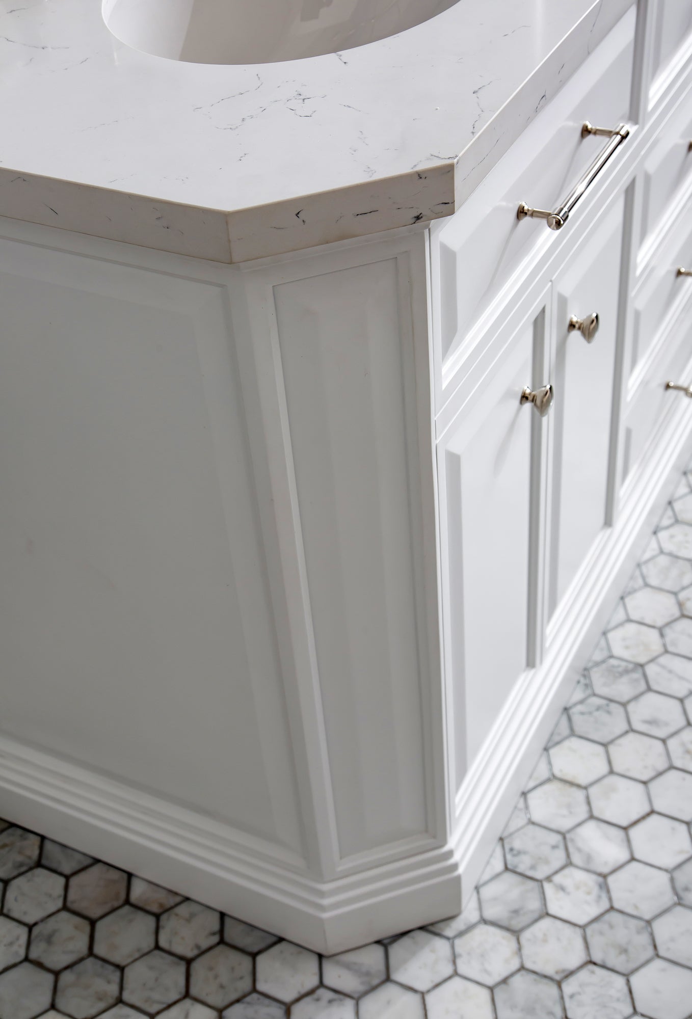 Palace 72 in. W Bath Vanity in Pure White with Quartz Vanity Top with White Basin | Water Creation