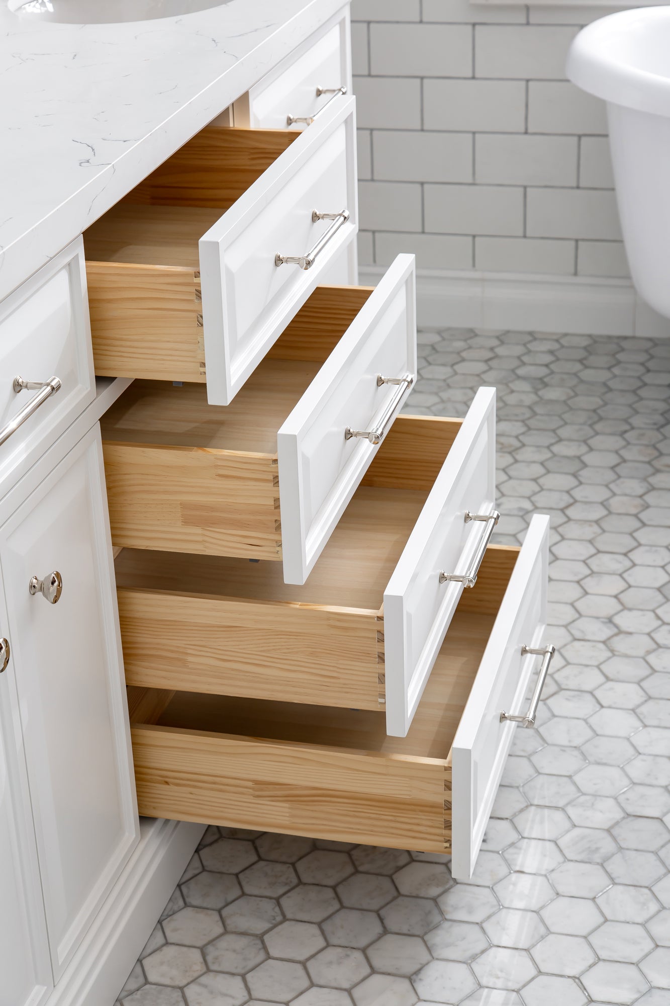 Palace 72 in. W Bath Vanity in Pure White with Quartz Vanity Top with White Basin | Water Creation