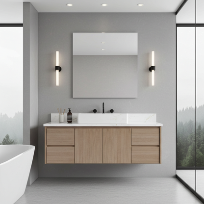 Vanderloc Gilded Single Extra Wide Bath Floating Vanity (Top and Faucet Not Included)