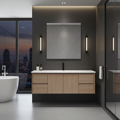 Vanderloc Gilded Single Extra Wide Bath Floating Vanity (Top and Faucet Not Included)