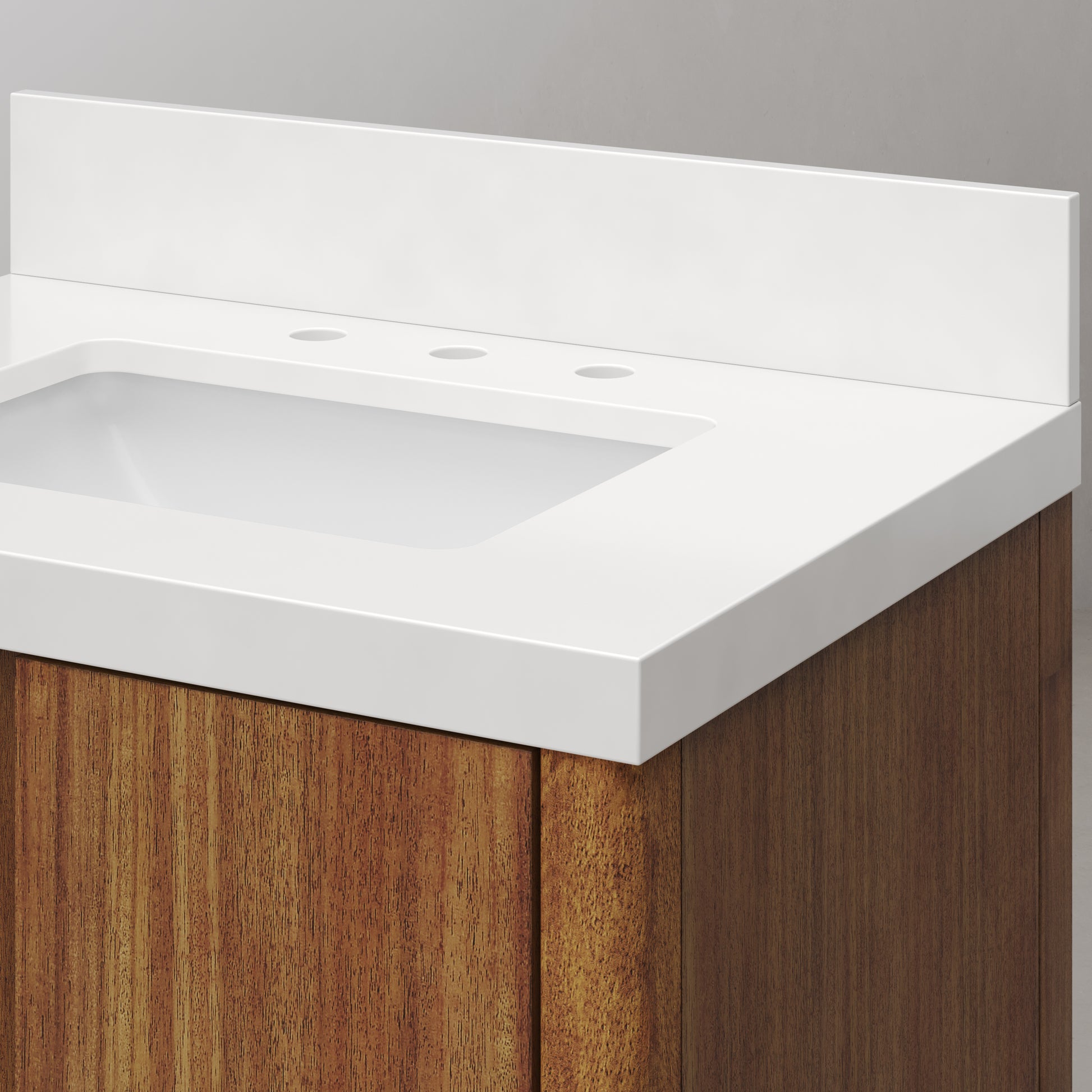 Sequoia 30 in. x 34.4 in. H Single Sink Bath Vanity in Mango Wood With White Brook Quartz Top | Water Creation