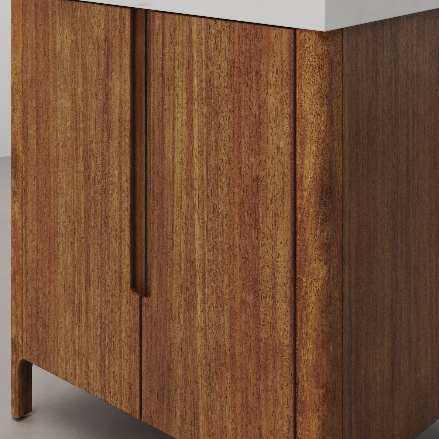 Sequoia 30 in. x 34.4 in. H Single Sink Bath Vanity in Mango Wood With White Brook Quartz Top | Water Creation