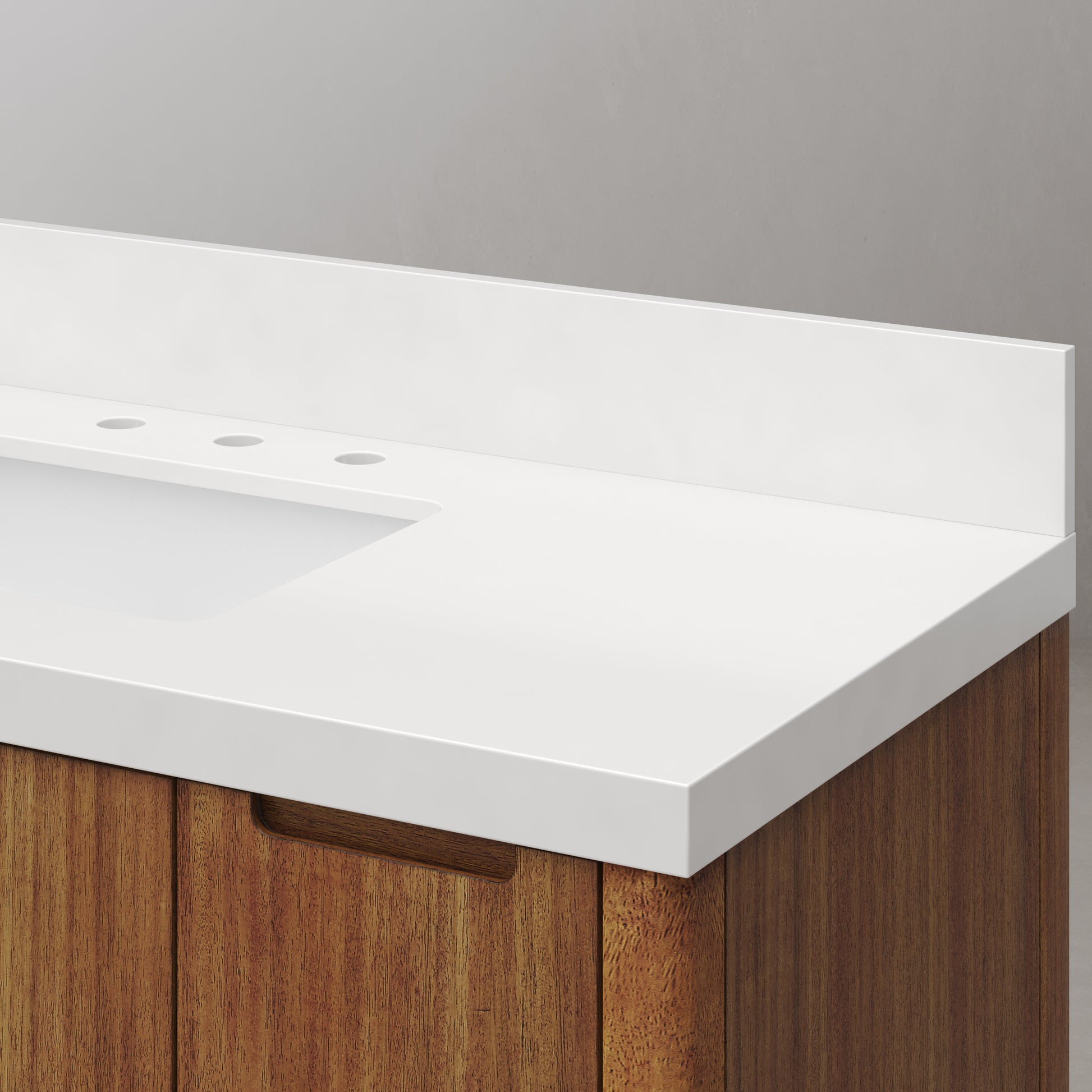 Sequoia 48 In. x 34.4 in. H Single Sink Bath Vanity in Mango Wood With White Quartz Top | Water Creation