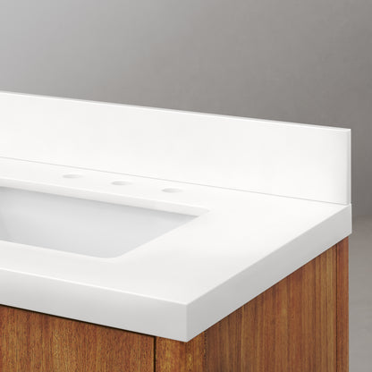 Sequoia 72 In. x 34.4 in. H Double Sink Bath Vanity in Mango Wood with White Quartz Top | Water Creation