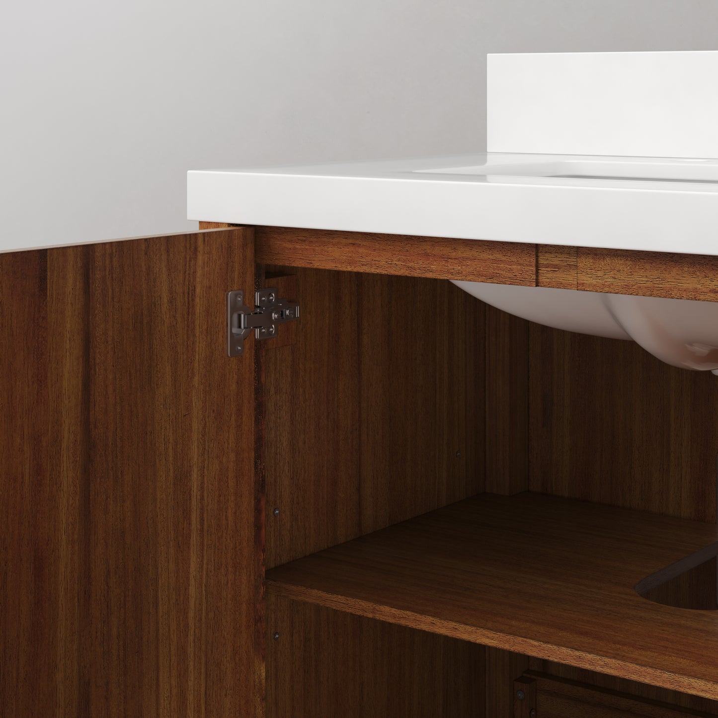 Sequoia 72 In. x 34.4 in. H Double Sink Bath Vanity in Mango Wood with White Quartz Top | Water Creation