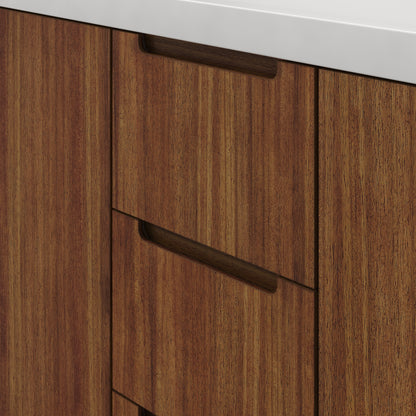 Sequoia 72 In. x 34.4 in. H Double Sink Bath Vanity in Mango Wood with White Quartz Top | Water Creation