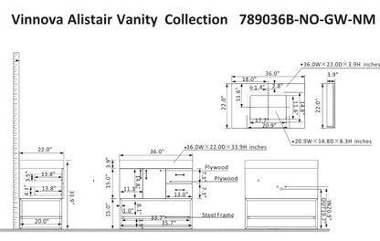 Vinnova Alistair bathroom vanity in North American Oak — view 8