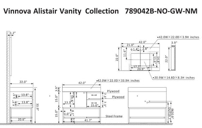 Vinnova Alistair bathroom vanity in North American Oak — view 5